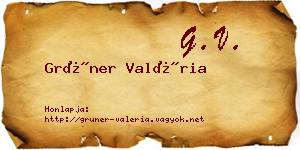 Grüner Valéria névjegykártya